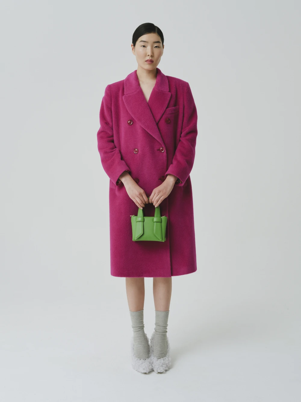 Пальто VJ (Цвет Фуксия, Размер S, Состав 80% шерсть альпака, 20% шерсть)