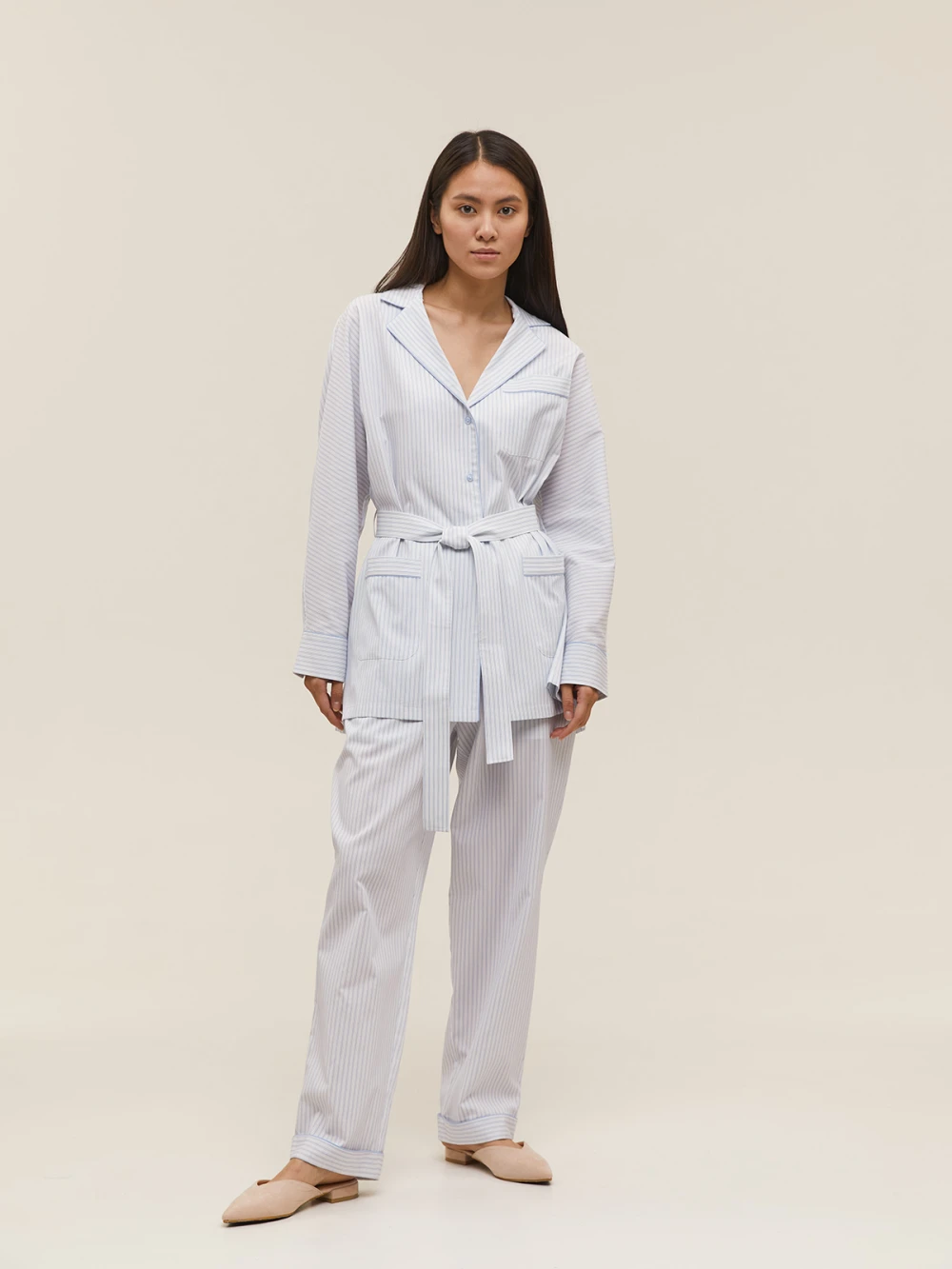 Костюм Aysha (Цвет Белый в полоску, Размер S, Состав 100% хлопок)