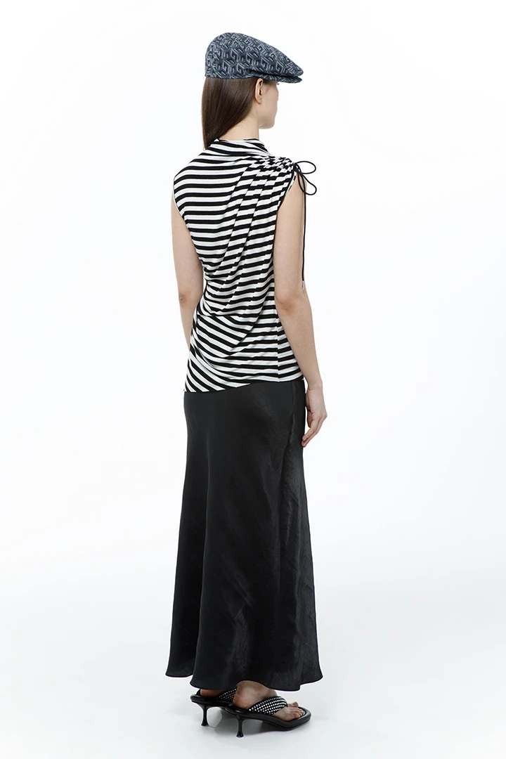 Топ Sorry I`am late ( Цвет Чёрно-белая полоска )