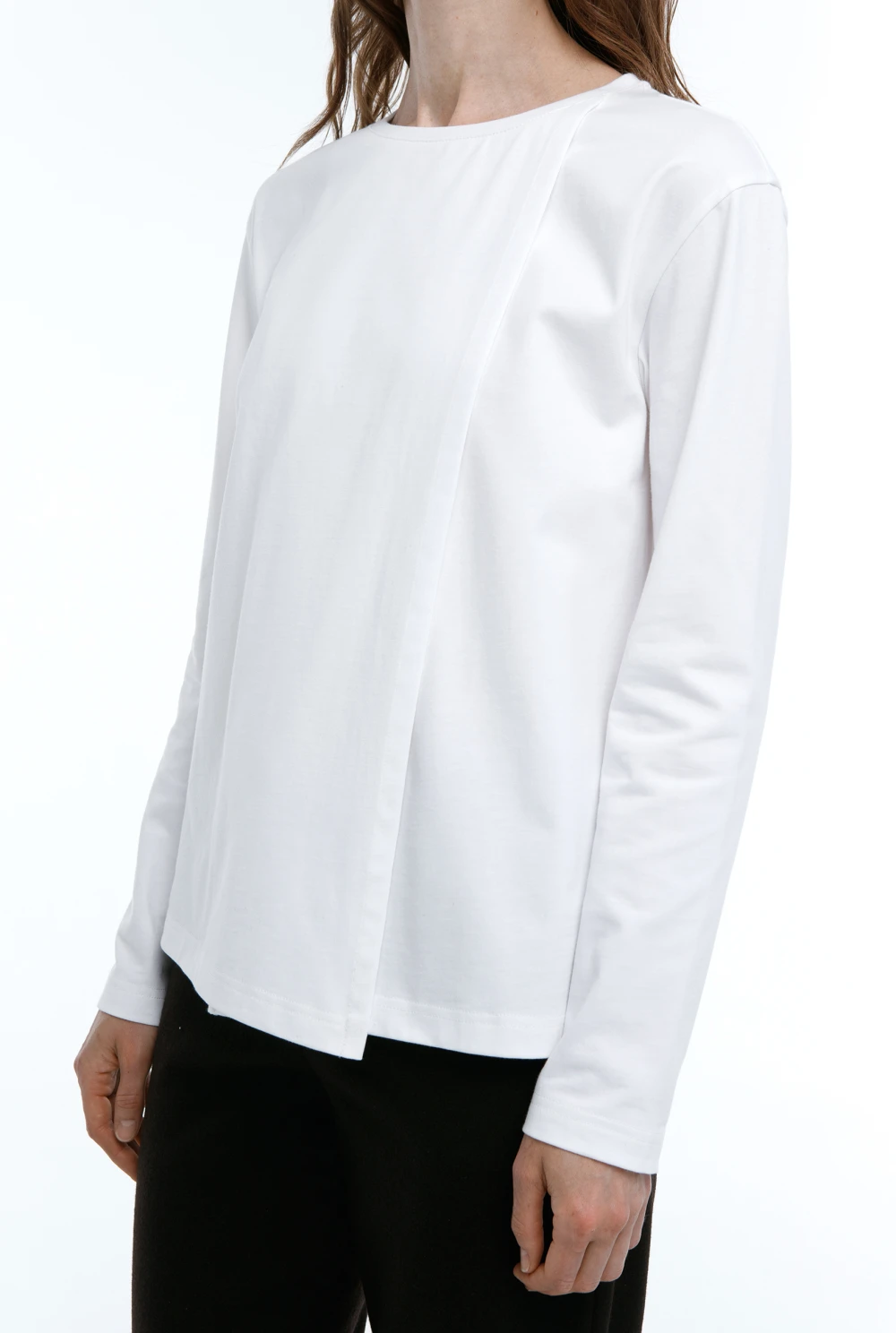 Лонгслив Casual (Цвет Белый, Размер 44/S, Состав 100% хлопок)