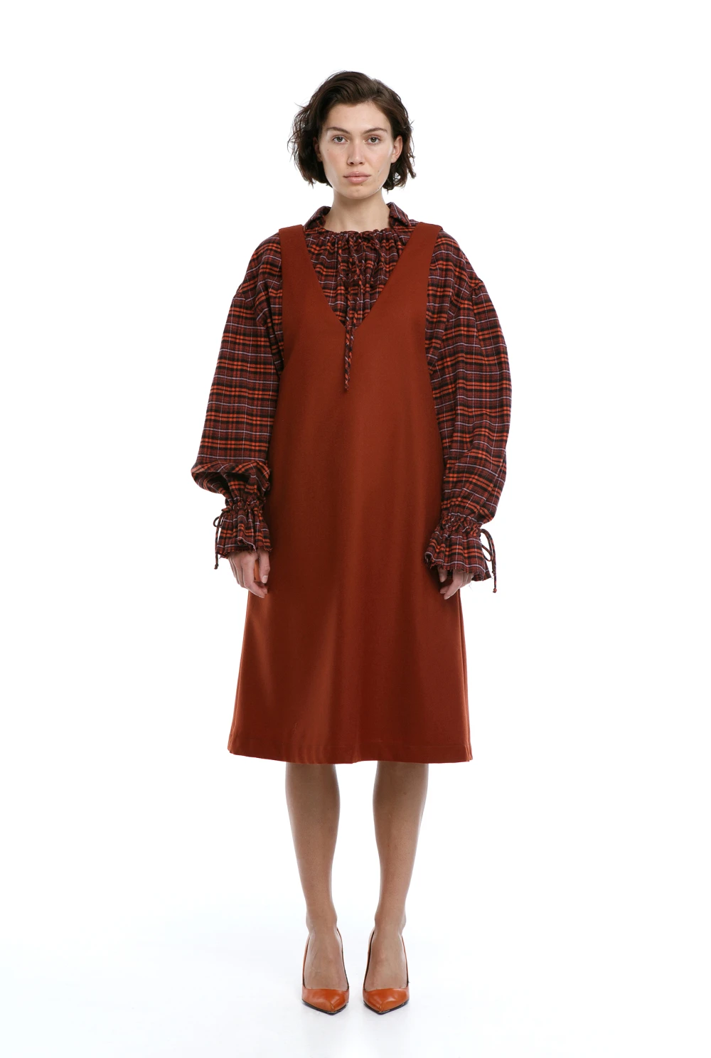 Платье V-dress (Цвет Терракот, Размер 44/S, Состав 100% шерсть)