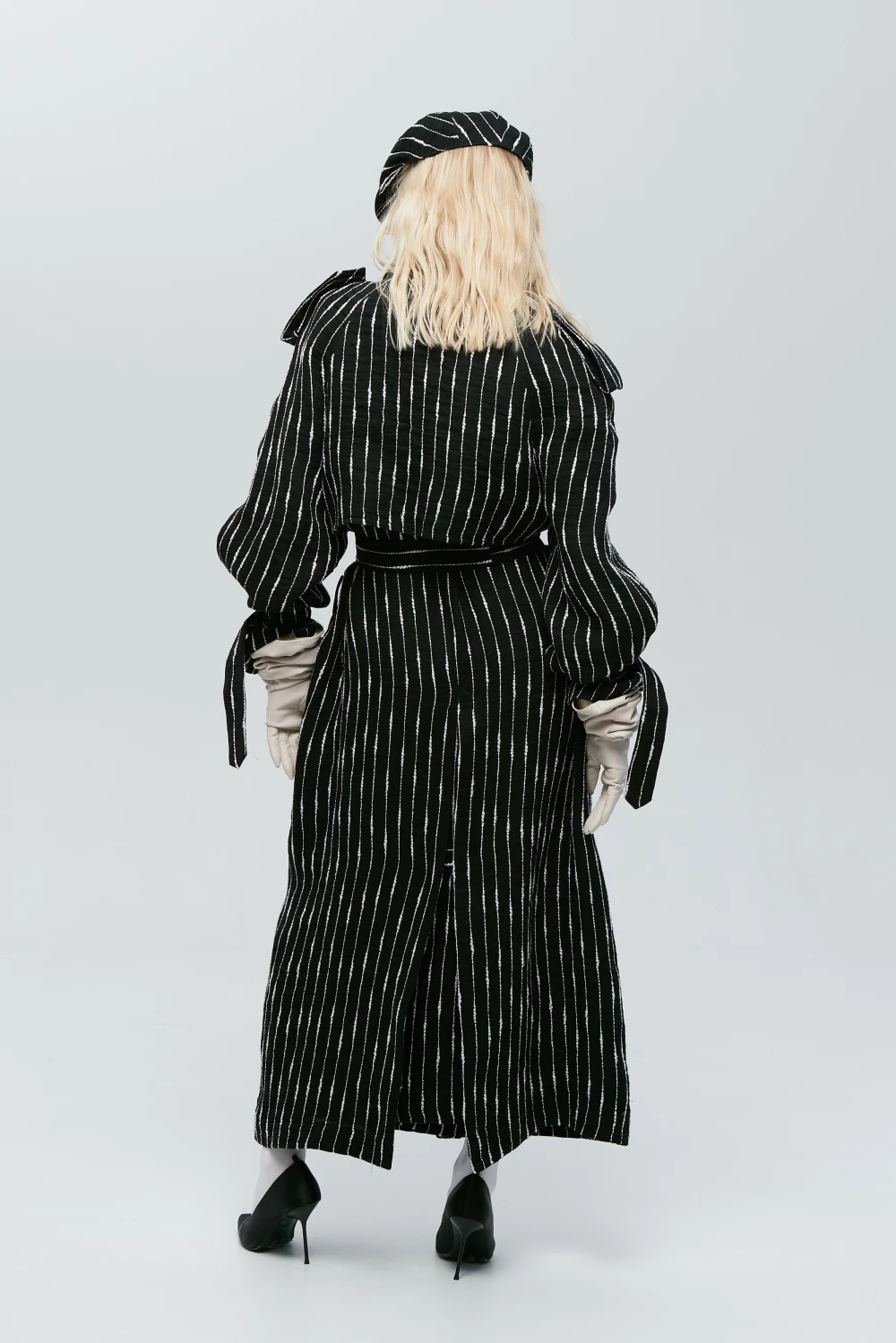 Тренч ARTS ( Цвет Чёрный в белую полоску )