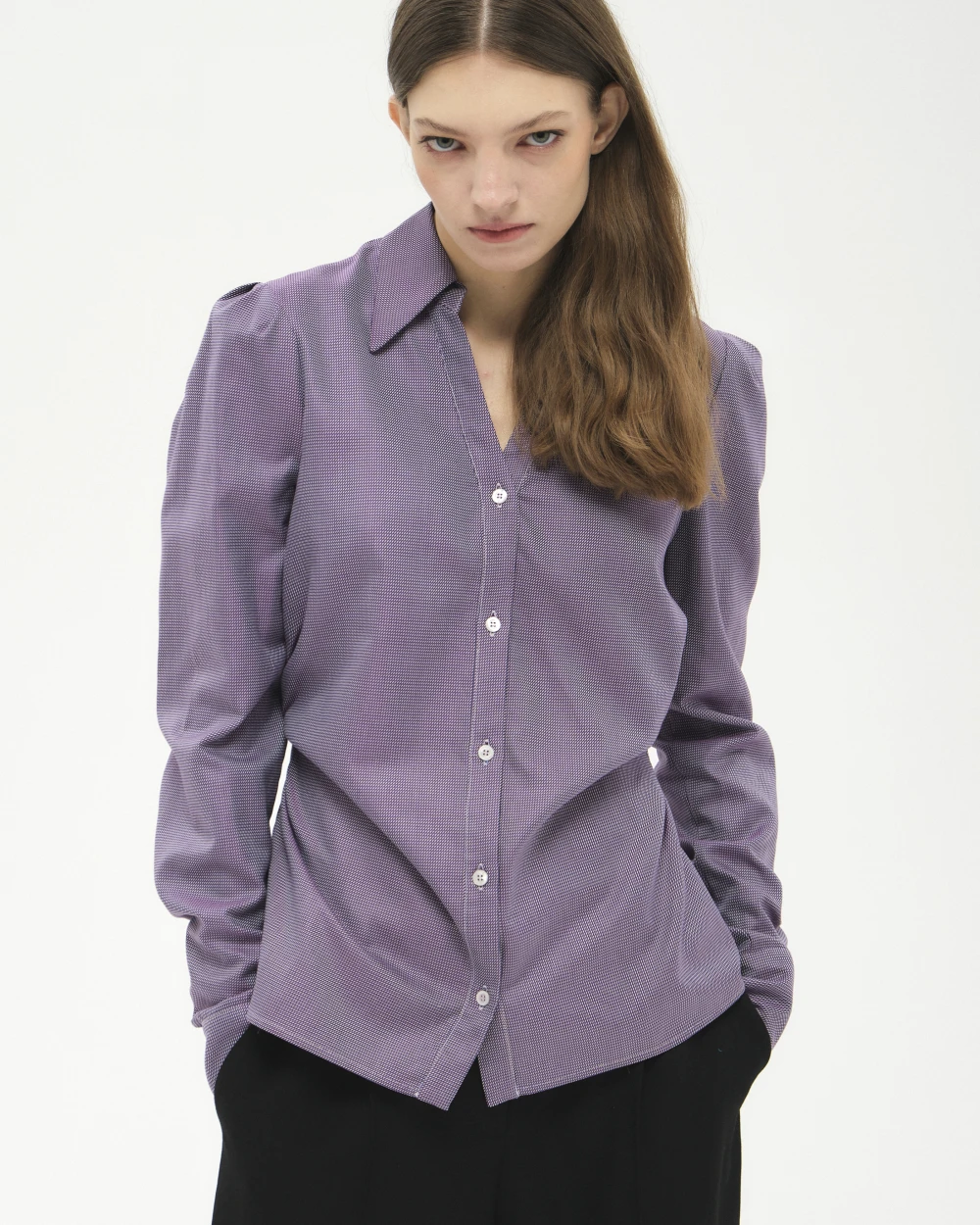 Рубашка Pitti (Цвет Бежево-сиреневый, Размер S, Состав 100% хлопок)