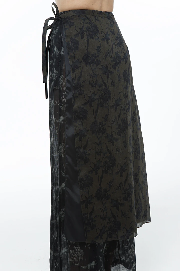 Юбка Literature 2 (Цвет Коричневый с принтом, Размер 44/S, Состав 100% рами)