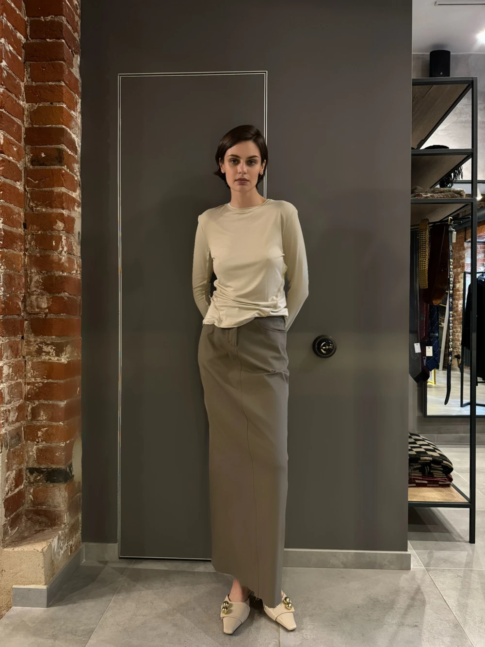 Лонгслив Devon (Цвет Светло-бежевый, Размер 44/S, Состав 95% вискоза, 5% эластан)