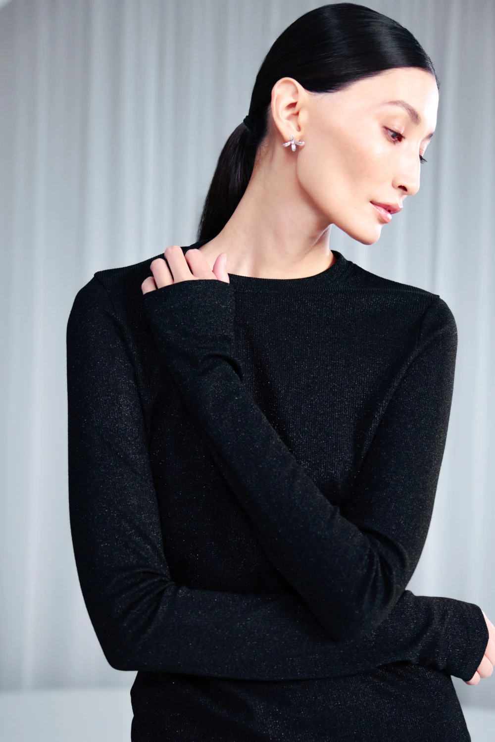 Лонгслив Stiker (Цвет Чёрный, Размер 44/S)