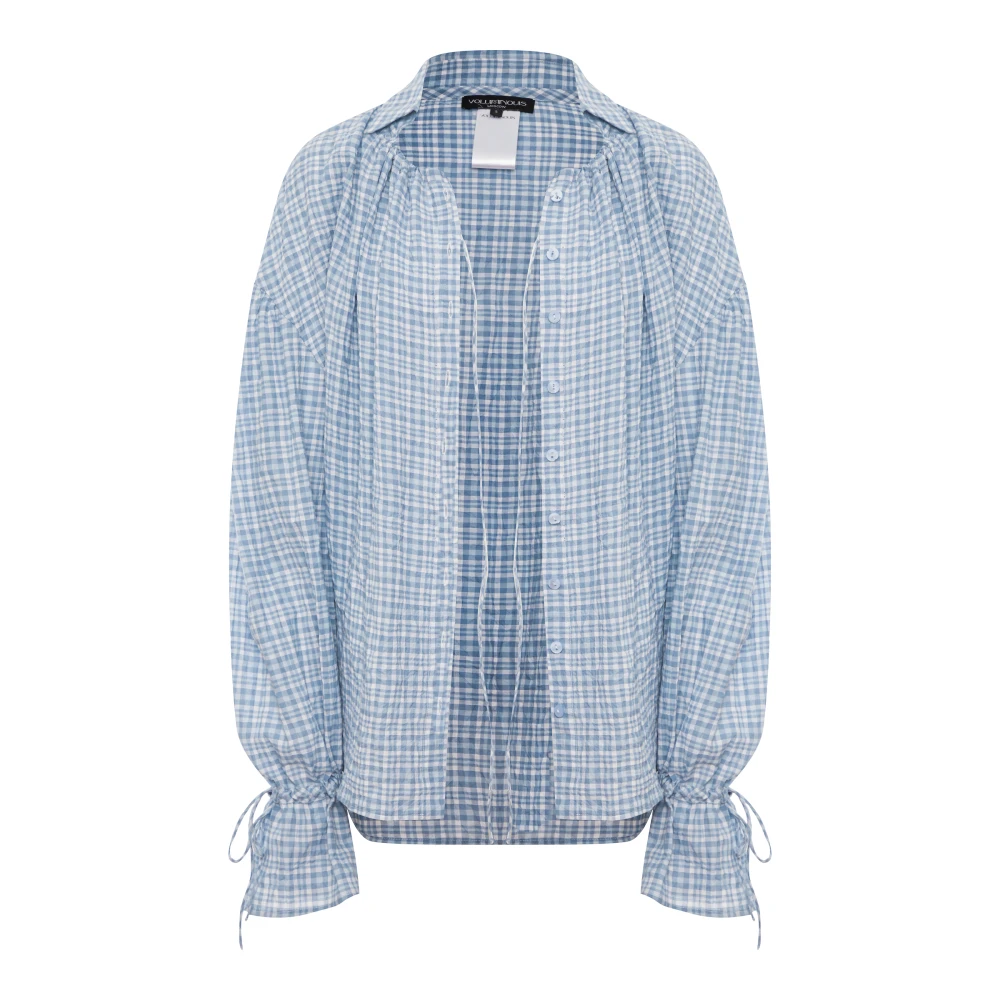 Блузка TGIF (Цвет Голубой в клетку, Размер 44/S)