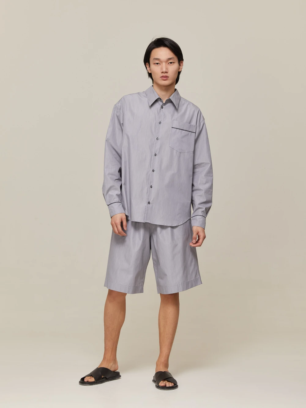 Пижама мужская Aries (Цвет Стальной, Размер L, Состав 100% хлопок)