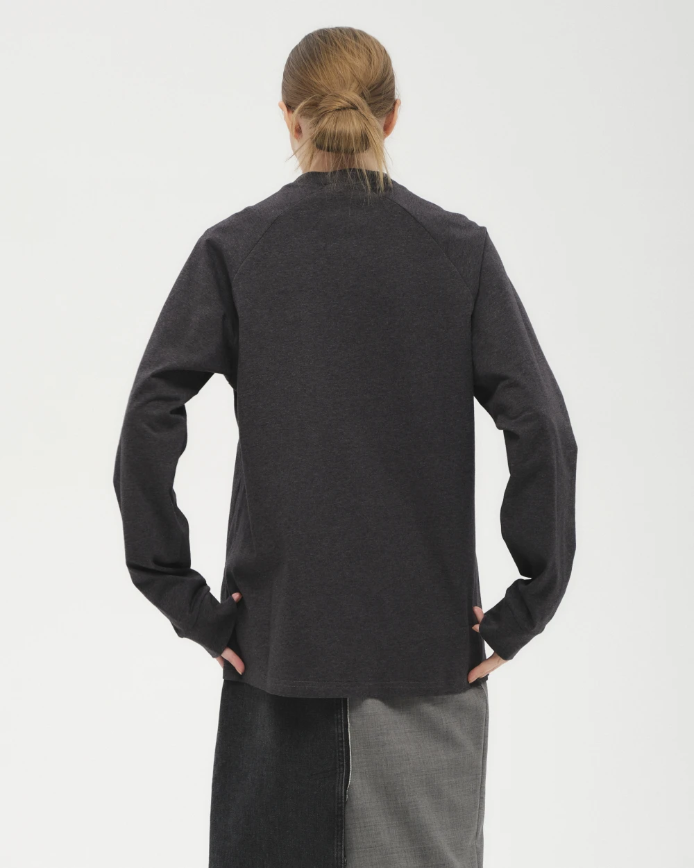 Лонгслив Clare (Цвет Тёмно-серый, Размер S, Состав 100% хлопок)