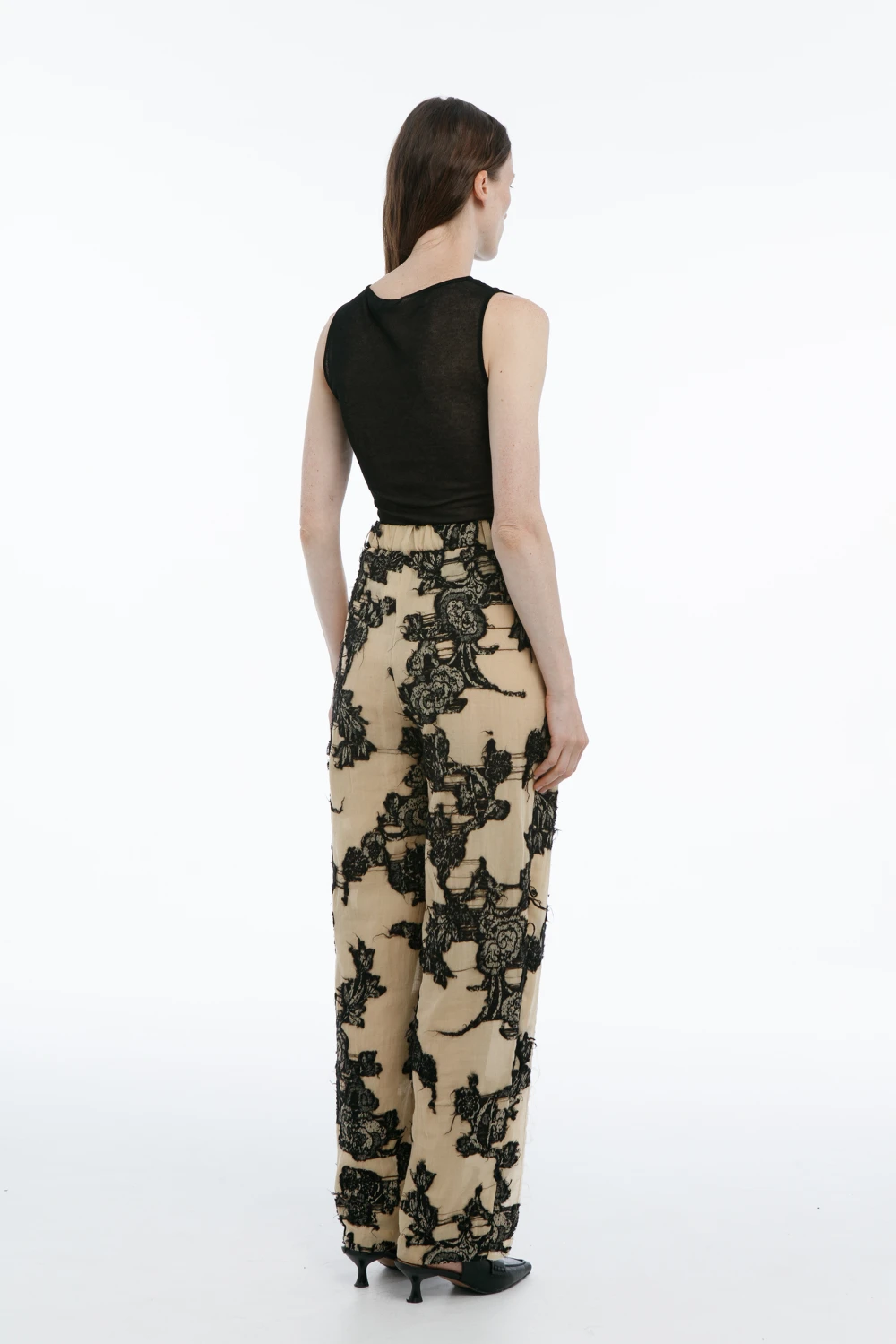 Брюки Maple (Цвет Цветы на бежевом, Размер 44/S, Состав 60% Шерсть, 40% Хлопок)