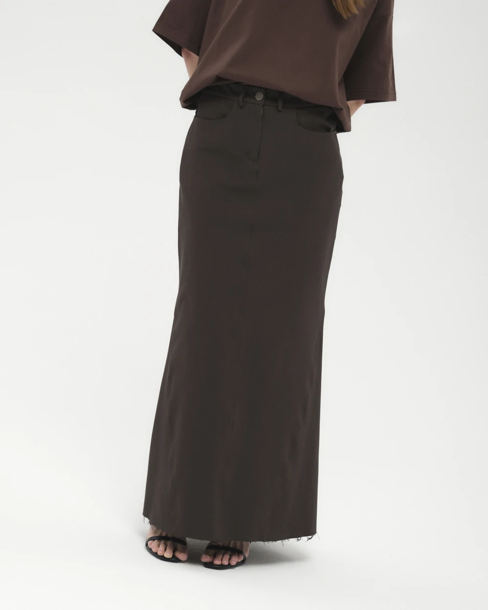 Юбка Como (Цвет Серо-коричневый, Размер XL, Состав 96% хлопок, 4% эластан)