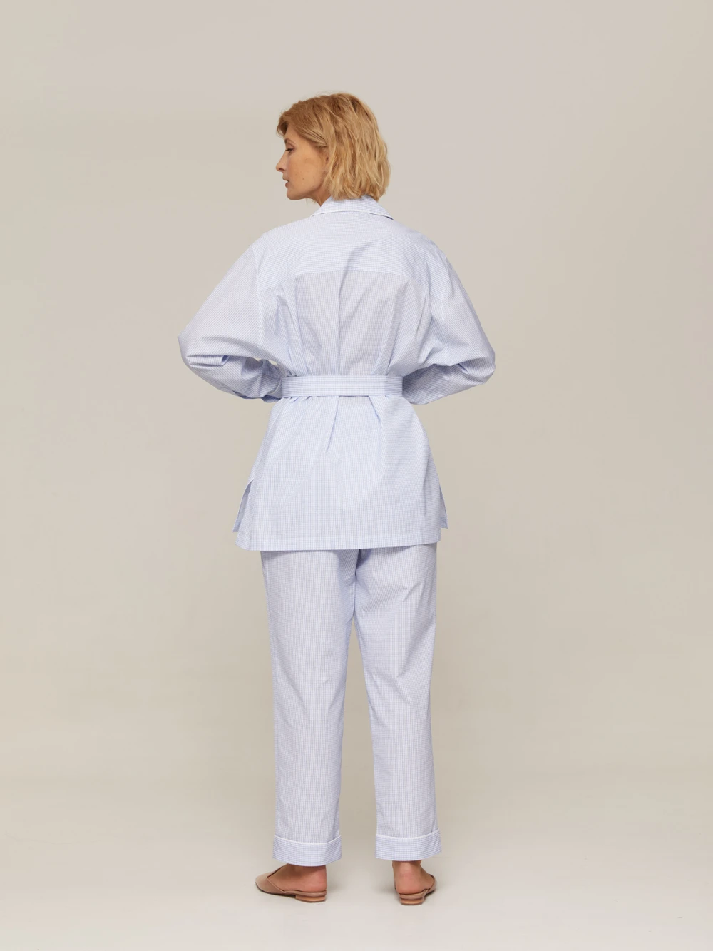 Костюм Aysha (Цвет Голубой в клетку, Размер S, Состав 100% хлопок)