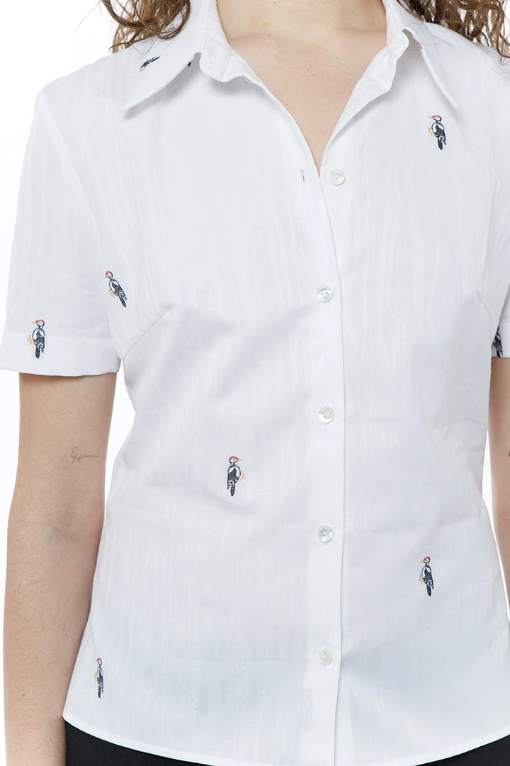 Блуза Olympus ( Цвет Белая с птицами )