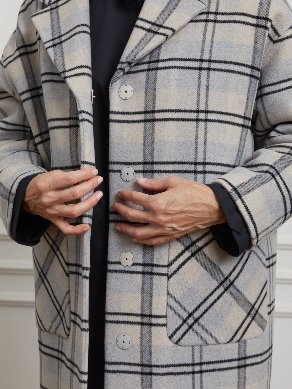 Пальто Lumba (Цвет Светло-серый в клетку, Размер S, Состав 80% шерсть, 20% акрил)