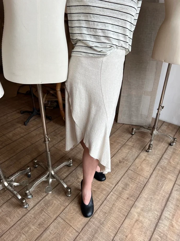 Юбка Agosto (Цвет Натуральный, Размер 44/S, Состав 70% вискоза, 30% лён)