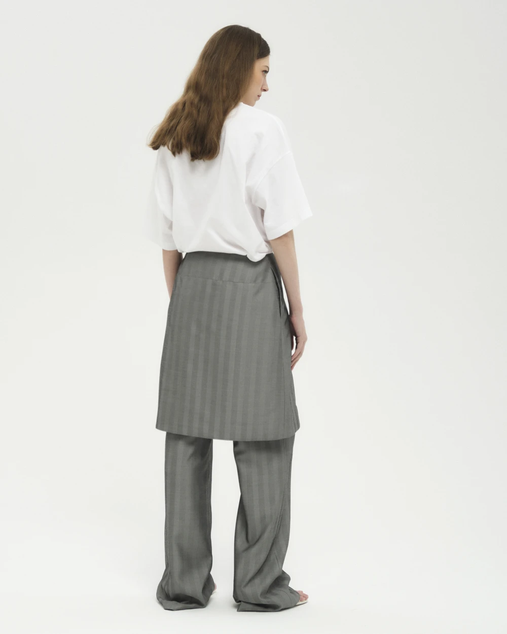 Юбка Amber (Цвет Серебристый в полоску, Размер 48/L)