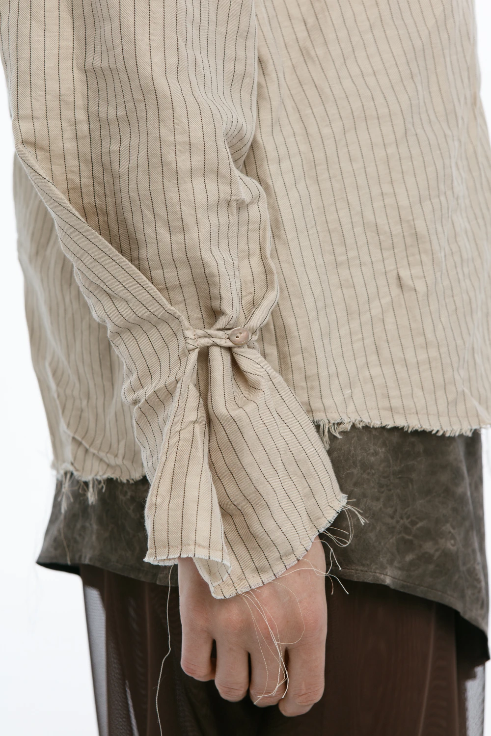 Рубашка Acacia (Цвет Бежевый в полоску, Размер 44/S, Состав 49% Лён, 31% Вискоза, 20% Хлопок)