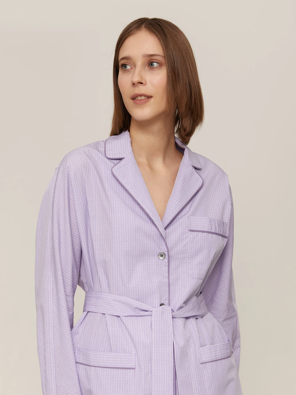 Костюм Aysha (Цвет Фиолетовый в клетку, Размер S, Состав 100% хлопок)